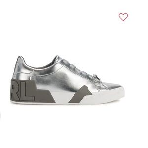 Karl Lagerfeld Paris MELORA LACE UP SNEAKER size 10 - silver